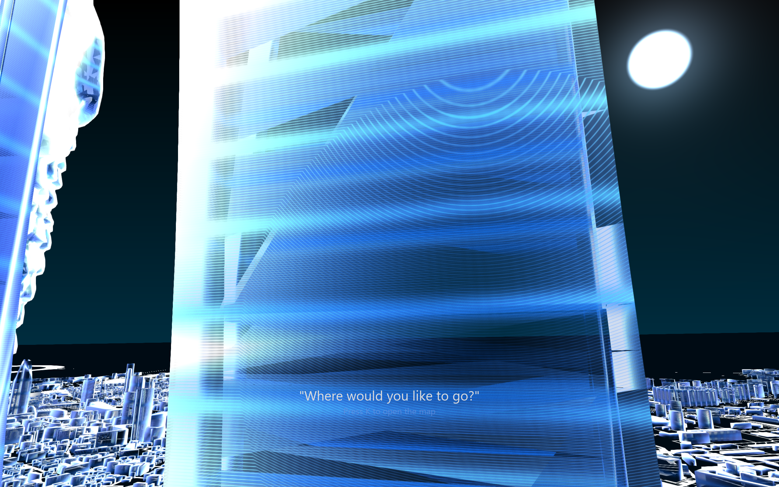 Detail of a single tower in hologram treatment